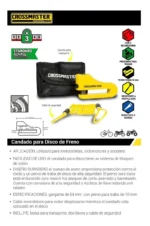 Candado Para Disco De Freno Moto Bici Crossmaster 9933410 Amarillo - Imagen 2