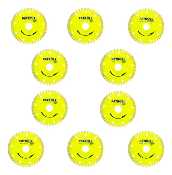 Disco Diamantado Turbo Patroll 115mm 4.5 Pack X 10 Pyt-4.5 Amarillo