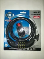 Linga De Seguridad Con Combinación Bulit Ideal Moto Bici Negro - Imagen 3