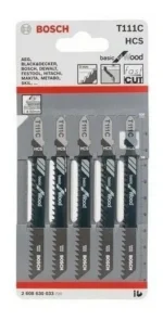 Hoja Sierra Caladora X 5 Uni Para Madera Blanda Bosch T111c