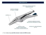 Pinza Fuerza Chapista Punta Larga Bremen 9 PuLG 7804 - Imagen 5