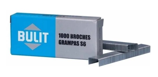 Broches Grampas Bulit S6 6mm Para Engrampadora X 1000 Unid