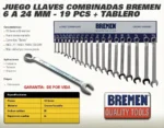 Llaves Combinadas Bremen Juego 19 Pc 6 A 24 Milim Tablero - Imagen 2