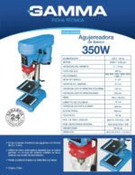 Taladro Perforador De Banco 1/3 Hp 13mm Gamma + Morsa Plana Celeste - Imagen 4