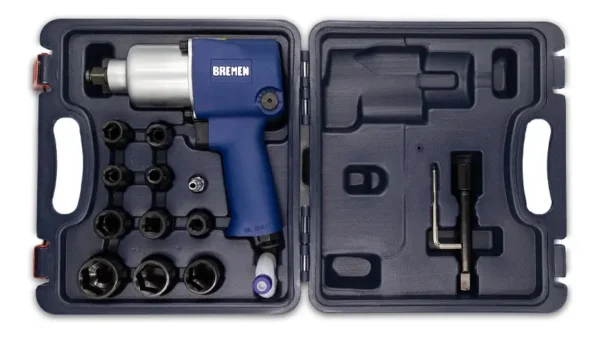 Llave Impacto Neumática Encastre 1/2 + Bocallaves Kit 15 Pcs No Aplica
