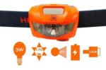 Linterna Minera Cabeza Vincha Led Con Sensor Usb Recargable Luz Fria Naranja Claro - Imagen 3