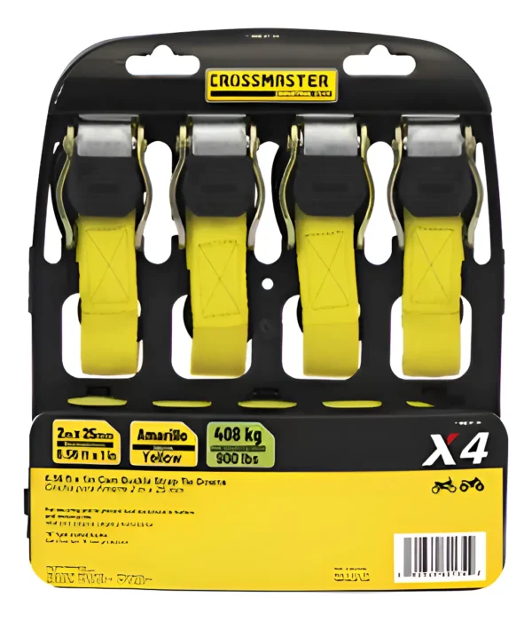Cinta Cincha Amarre Con Crique Crossmaster X 4 Und 408kg Amarillo