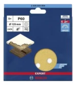 Set De 5 Lijas Para Lijadora Rotoorbital Bosch 125mm G60