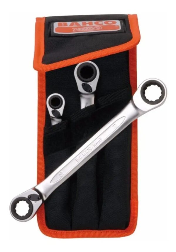 Juego De Llaves Combinadas Con Crique Ratchet Bahco S4rm/3t Plateado