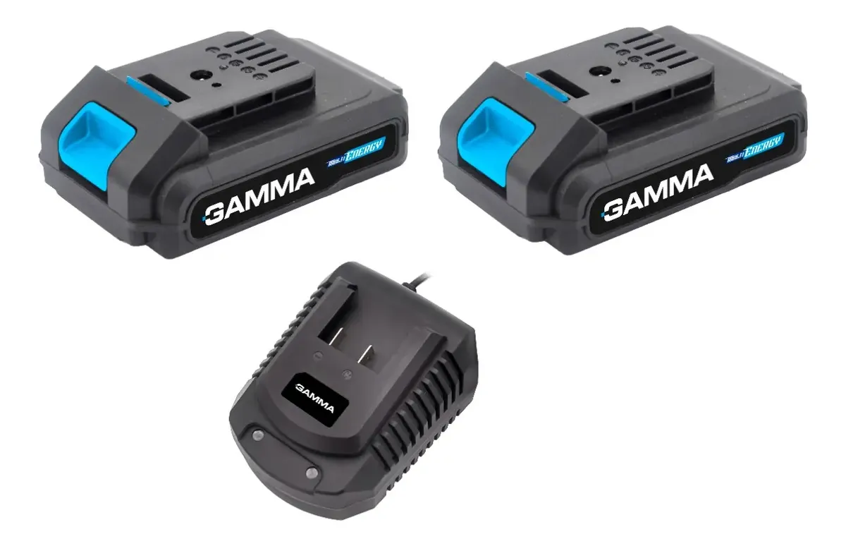 Combo Bateria Gamma 20 Volt 2 Ah Litio 20v X 2 + Cargador Combo Bateria Gamma 20 Volt 2 Ah Litio 20v X 2 + Cargador - Imagen 1