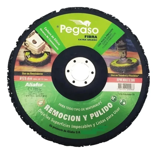 Discos Fibra Abrasivos Chaupint Marca Pegaso Aliafor 180mm Verde Claro
