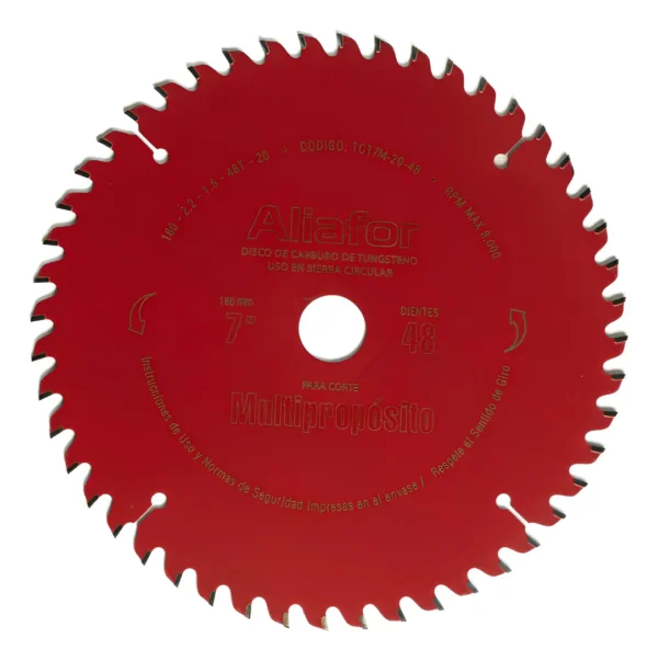 Hoja Disco Sierra Ingleta Multimaterial Aliafor 180mm 48d