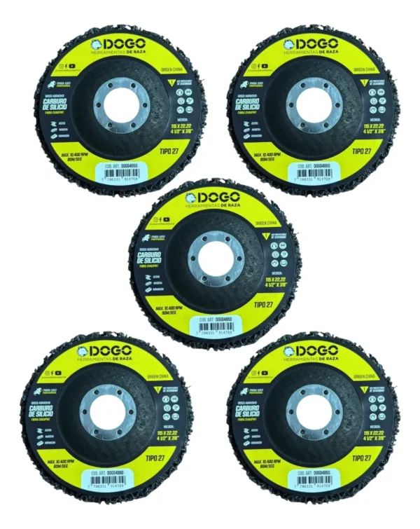 Disco Abrasivo Chaupint 115mm Remueve Pintura Oxido Pack X5 Amarillo