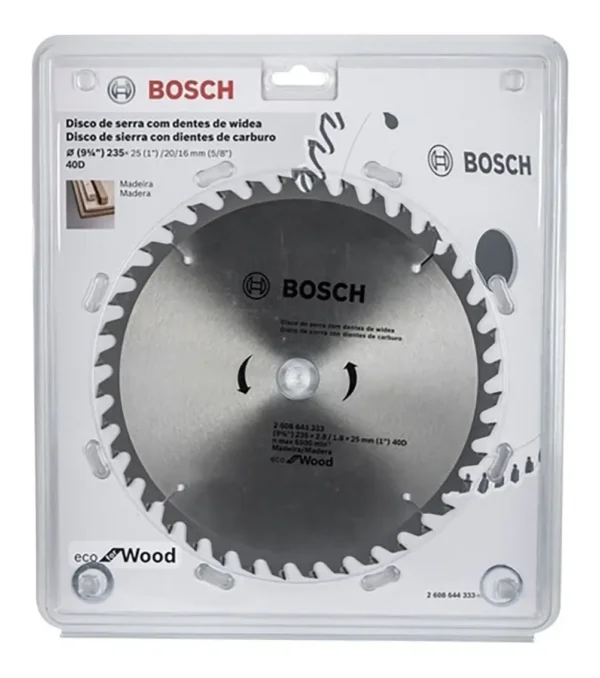 Hoja Disco Sierra Circular Bosch 235mm 40d Para Madera 333
