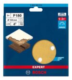 Set De 5 Lijas Para Lijadora Rotoorbital Bosch 150mm Grano 180 Con Abrojo Cod: 2608607838