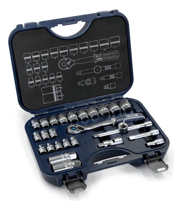 Set Juego De Bocallaves 3/8 Tubos Crique Bremen 26 Pzs 7938 Plateado
