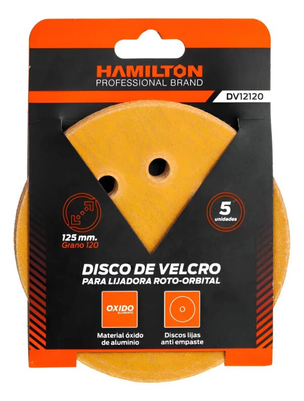 Set De 5 Lijas Para Lijadora Rotoorbital Hamilton 125mm G120 120