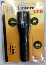 Linterna Potente Led De 5 W Con Zoom 350 Lumens Ja-7075 Blanco Negro - Imagen 3