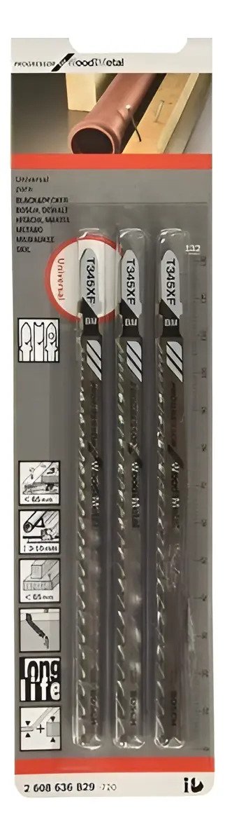 Hoja Sierra Caladora X 3 Uni Para Madera-metal Bosch T345xf Sierra Caladora