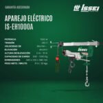Aparejo Electrico Cable Acero 500/1000kg Issei Is-eh1000a - Imagen 2