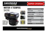 Motor Naftero 4 Tiempos Arranque Manual Sh390 Shimura 13hp - Imagen 2