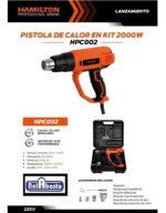 Pistola De Calor Hamilton 2000w Hpc002 2 Temp +acces Maleta Naranja - Imagen 5