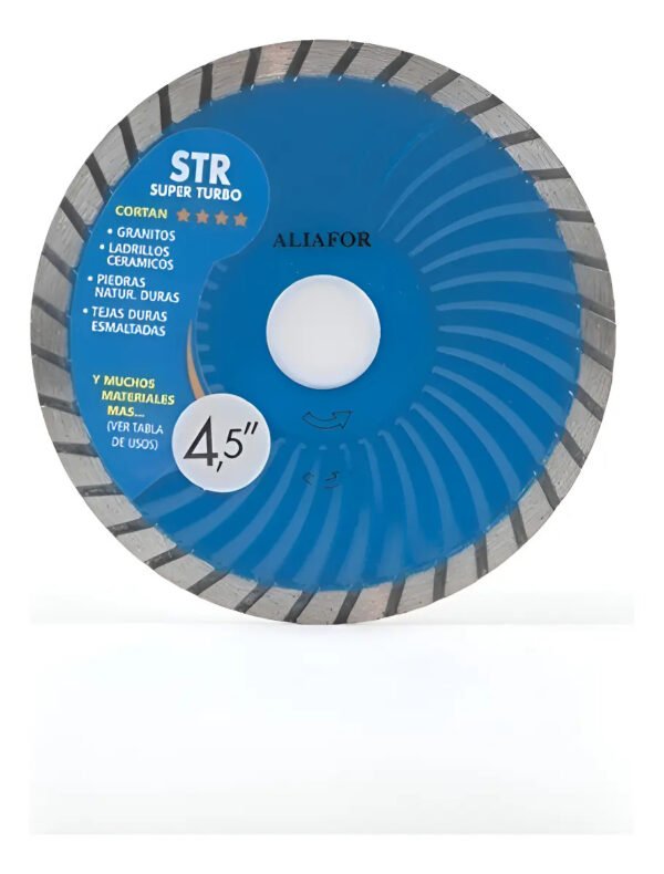 Disco Diamantado 4,5puLG. Aliafor Str Super Turbo 115mm Celeste