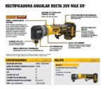 Amoladora Recta Angular 1/4 Dewalt Dcg422b 20v Brushless Amarillo 50 - Imagen 2