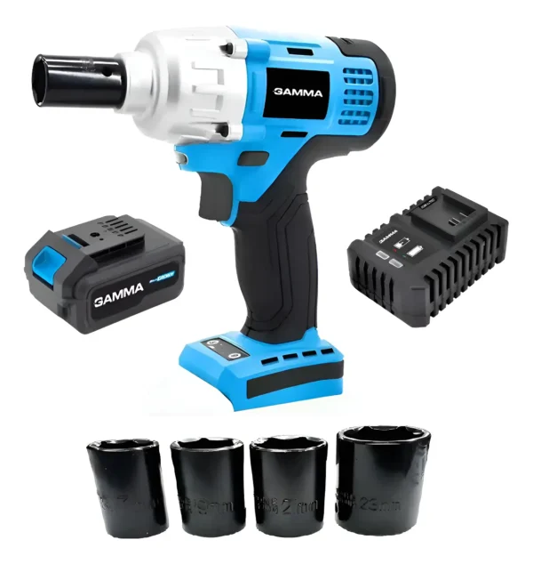 Llave De Impacto 1/2'' 20v Brushless Completo Gamma G12425 Celeste 50