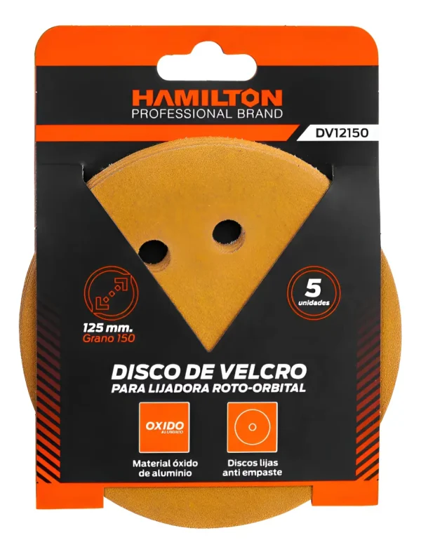Set De 5 Lijas Para Lijadora Rotoorbital Hamilton 125mm G150 150