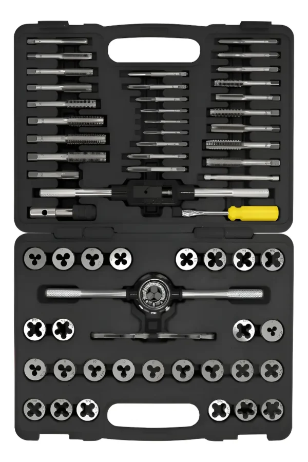 Juego Set Machos Y Cojinetes 60 Piezas Crossmaster 9981812 Negro