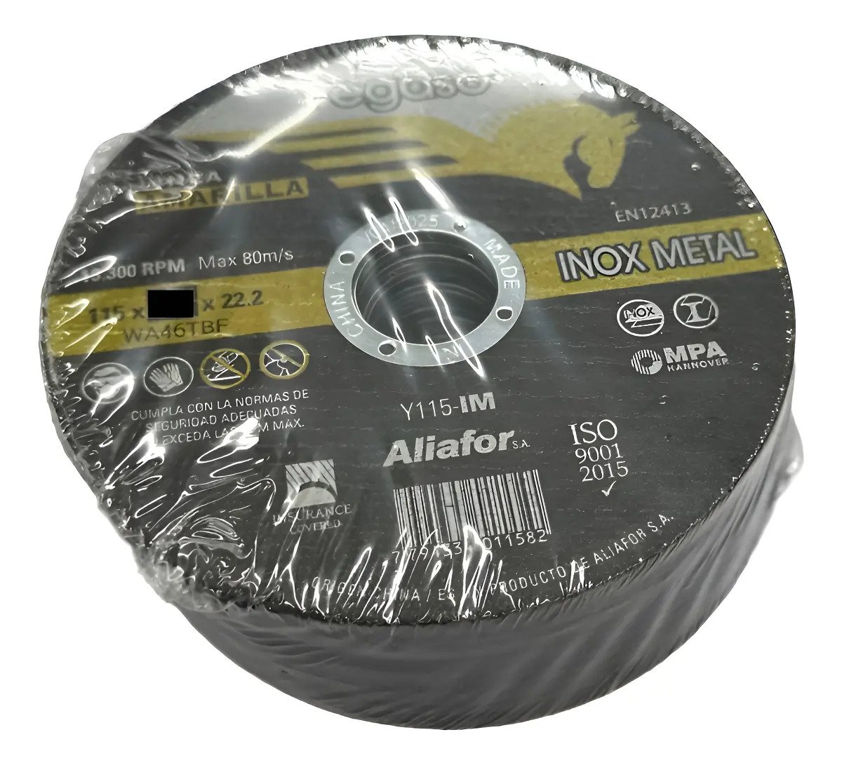 Disco Corte Aliafor Pegaso Inoxidable Metal 115mmx1mm X 25 U Negro Disco Corte Aliafor Pegaso Inoxidable Metal 115mmx1mm X 25 U Negro - Imagen 1