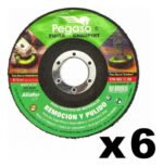 Pack X6 Discos Fibra Abrasivos Chaupint Pegaso Aliafor 115mm No Aplica - Imagen 2