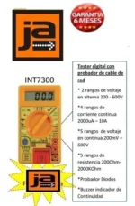 Multimetro Digital Tester C/ Buzzer Pobador De Cable De Red - Imagen 5