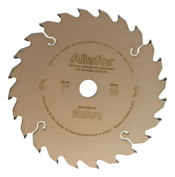 Disco Sierra Circular Madera 24 Dientes 180mm Aliafor Marrón Claro