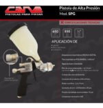 Pistola De Pintar Cane Por Gravedad Modelo Spg Profesional - Imagen 2