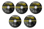 Kit X 5 Disco De Corte Pegaso Linea Amarilla 115 Mm X 1 Mm Negro