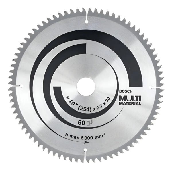 Hoja Disco Sierra Ingleta Multimaterial Bosch 254mm 80d 201 Gris
