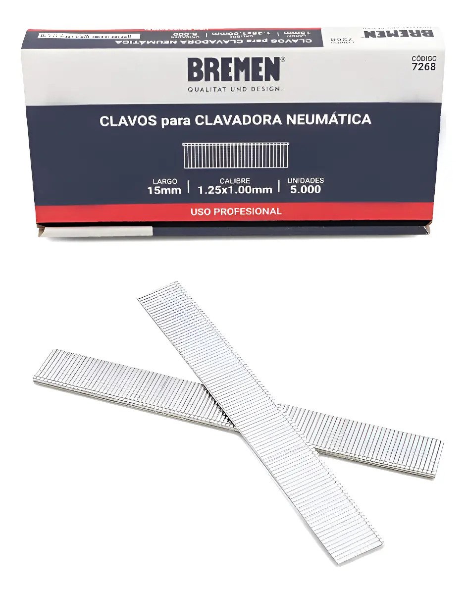 Clavos 15mm 5000 Clavadora Neumática Einhell Lusqtoff Bremen 1.5 Cm Clavos 15mm 5000 Clavadora Neumática Einhell Lusqtoff Bremen 1.5 Cm - Imagen 1
