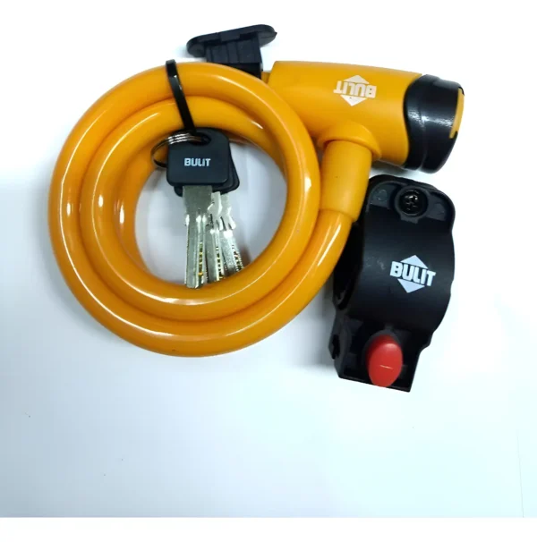 Linga Acero Seguridad Bulit 1m X 12mm C/2 Llaves Y Soporte Amarillo
