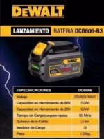 Bateria De Ion Litio 60v 20v Flex Volt Dewalt Dcb606-b3 - Imagen 3
