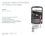 Set Llaves Combinadas Crique Articulada Bremen 7pz 8a19 7776 - Imagen 2