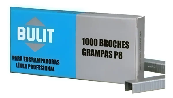 Broches Grampas Bulit P8 8mm Para Engrampadora X 1000 Unid
