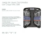 Set Llaves Combinadas Con Crique Bremen Mm Y PuLG 10pz 7777 - Imagen 2