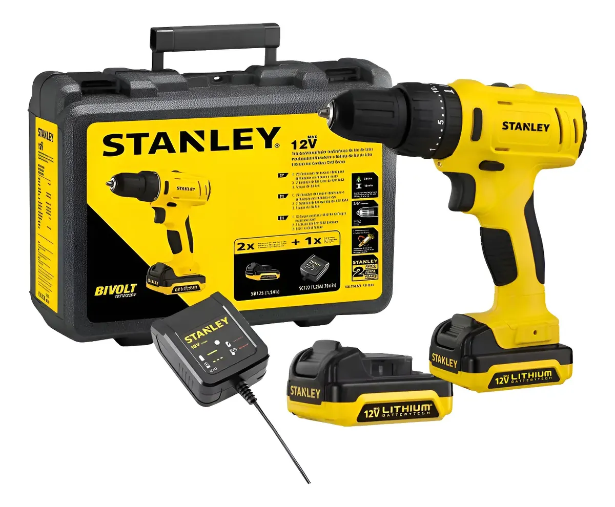 Taladro Atornillador Inalambrico Percutor Stanley 12v Litio Amarillo 50 Taladro Atornillador Inalambrico Percutor Stanley 12v Litio Amarillo 50 - Imagen 1