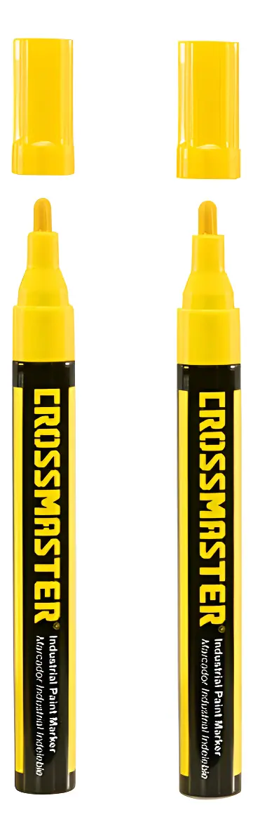Marcador Indeleble Vidrio Plastico Madera Metal Amarillo X2u Amarillo
