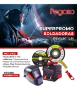 Soldadora Inverter 120amp Pegaso + Máscara + Cepillo +discos Negro - Imagen 2