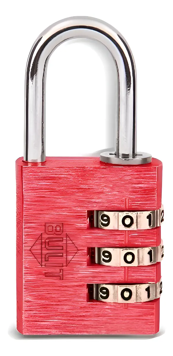Candado De Combinación Bulit Programable N° 20 Mm Aluminio Rojo