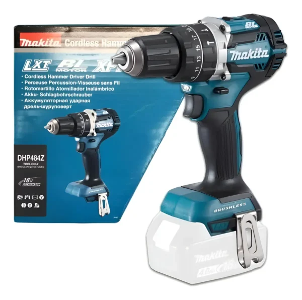 Taladro Atornillad Percutor Makita Dhp484z Bateria 18v Bl Turquesa 50