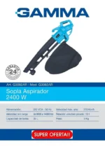 Sopla Aspiradora 2400 W Sopladora Cesped Gamma G3082 Bolsa - Imagen 2